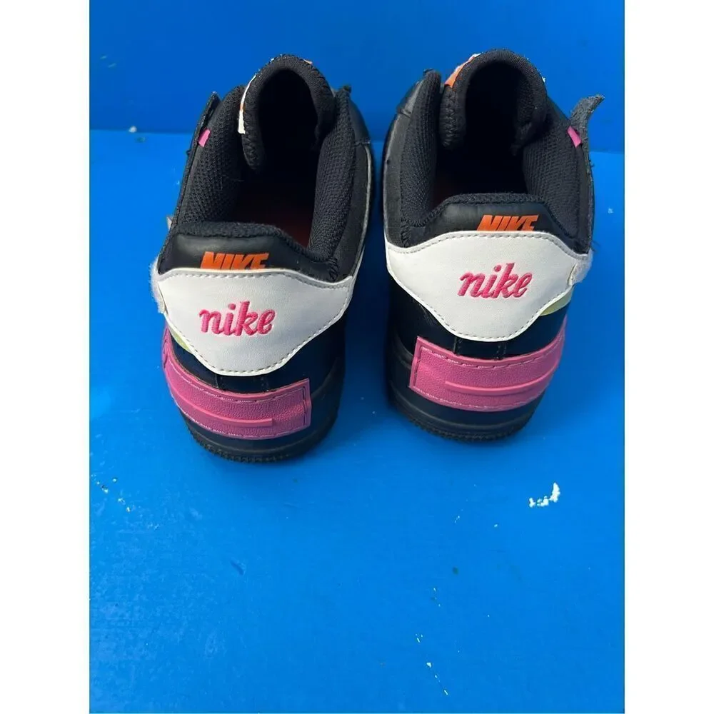 Nike Air Force Low Shadow Black Pink Patches Retro CU4743-001 Women's Size 9 M n